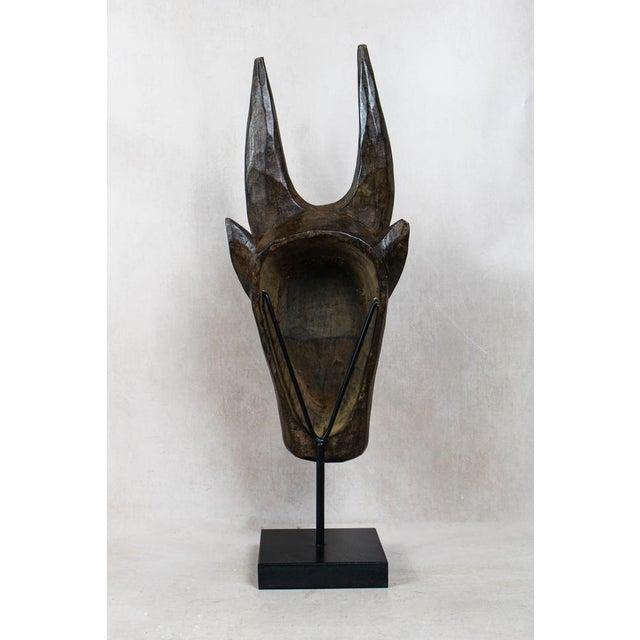 Mali Bull Mask with Repoussé Metal Work For Sale - Image 4 of 5