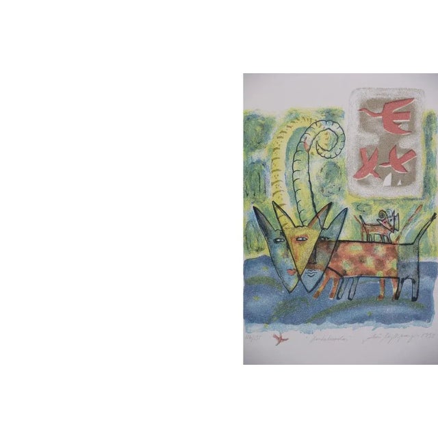 Aino Myllykangas, Heaven the Dog, 1993, Color Lithograph For Sale - Image 6 of 7