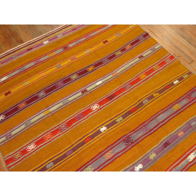 Colorful mid-20th century Turkish accent size kilim 4'10' x 7'