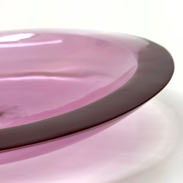 Magnificent Oversized Thick Lilac Lucite Bowl For Sale - Image 10 of 11
