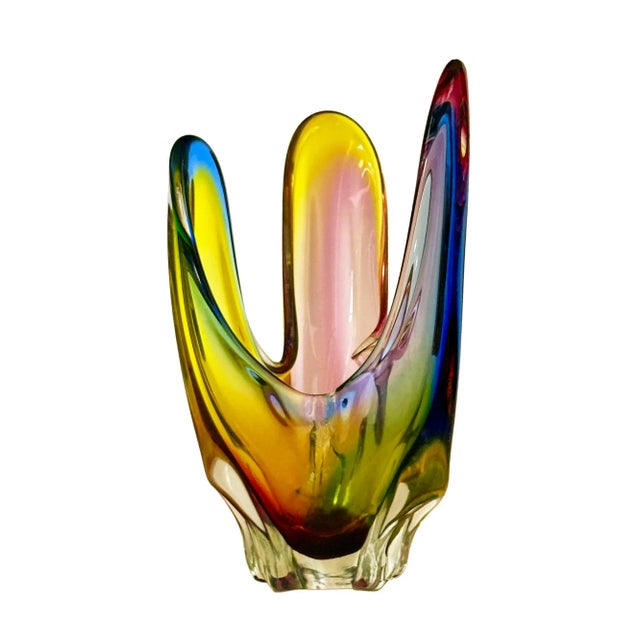 Glass Vase Murano Glass - Mid Century - Kamei Osaka • Japan For Sale - Image 7 of 7
