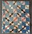 Hand-stitched and hand-quilted, made with tiny indigo prints, checks, florals, and others. It is a medium-weight quilt...