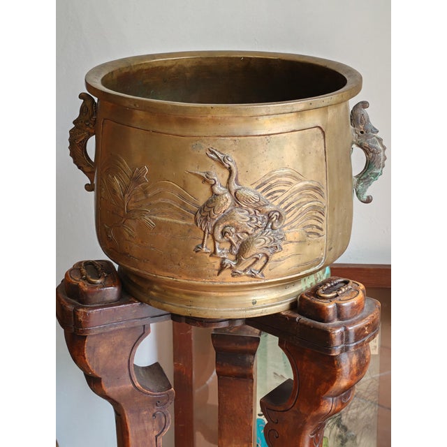 19th Century Japanese Jardinières on Wooden Stands, Set of 2 For Sale - Image 16 of 18