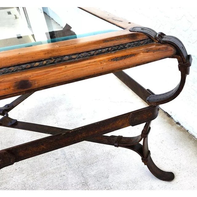 Adnet Hermes Style Coffee Table Equestrian Ranch Rustic For Sale In Miami - Image 6 of 11