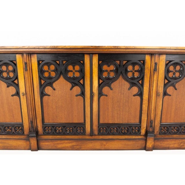 English Gothic Sideboard in Oak, 1850s For Sale - Image 5 of 6