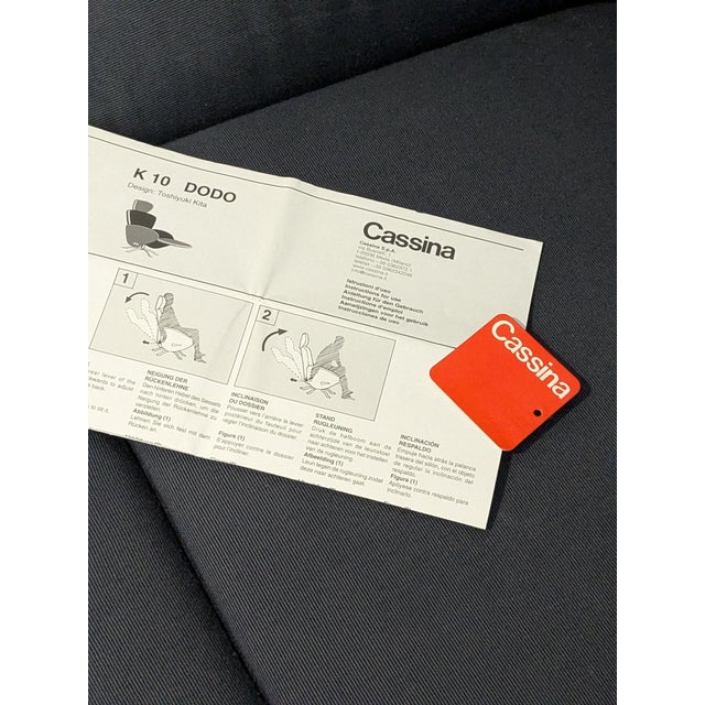 Dodo K 10 Lounge Chair in Duca Anthracite Fabric by Tohiyuki Kita for Cassina, 2000s For Sale - Image 14 of 15