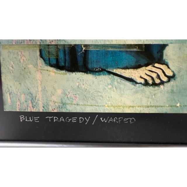 2000 - 2009 "Blue Tragedy/Warped" #1/5 — Framed Collage, Herbert Simon 2008 For Sale - Image 5 of 8