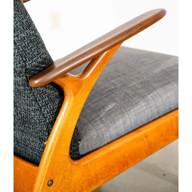 Brown Mid Century Danish Modern Lounge Chair Recliner Christian Sorensen Teak Oak MCM For Sale - Image 8 of 12