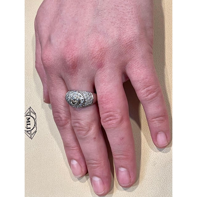 1.70 Carat Champagne & White Diamond Engagement Ring 14 Karat White Gold For Sale In New York - Image 6 of 18