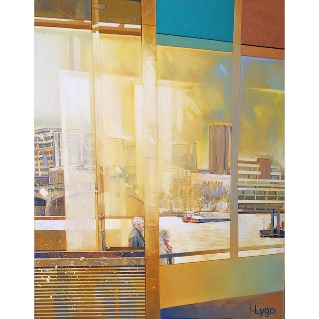 Lisa Lygo, Panoramic Thames View Triptych, 2005, Oil Painting on Canvas, Framed For Sale - Image 6 of 8