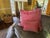 Silk Taffeta European Square in Rose With Coordinating Smaller Pillow For Sale In New York - Image 6 of 7