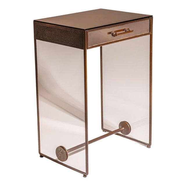 Small Desk with Glass Sides, Italy, Mid-20th Century For Sale
