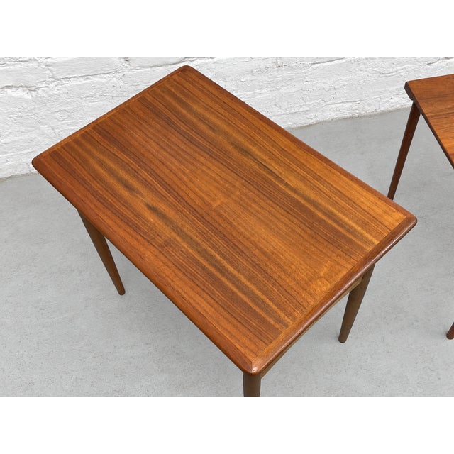 Pair - Mid Century Modern Teak Danish Side Tables, C. 1960’s For Sale - Image 9 of 13