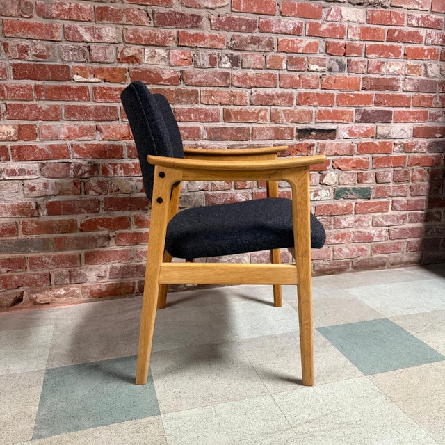 Mid-Century Modern Erik Kirkegaard Armchair, Oak, Kvadrat, Denmark, 1960s For Sale - Image 3 of 10