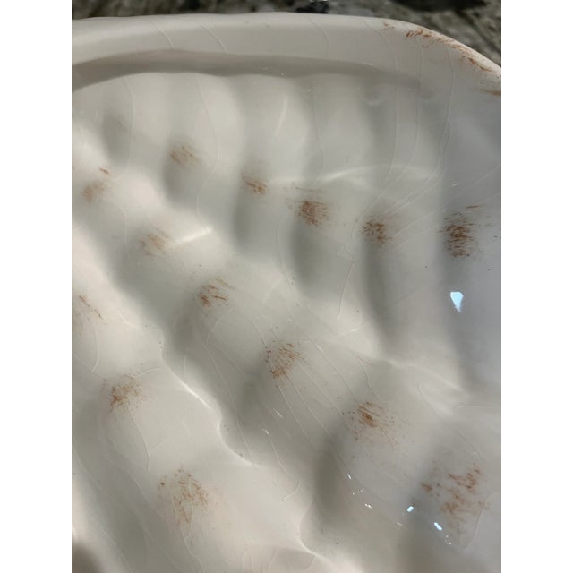 Ceramic 1950’s Decorative Ceramic Clam Shell Bowl For Sale - Image 7 of 8