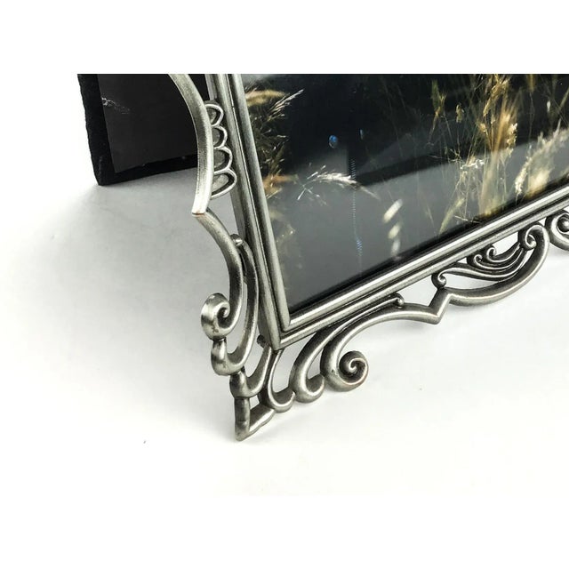 1990s Vintage Metal Art Deco Design Photo Frame 8 X 10 For Sale - Image 5 of 8