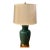 1970’s Vintage Ethan Allen Ceramic and Brass Ginger Jar Lamp in Teal For Sale