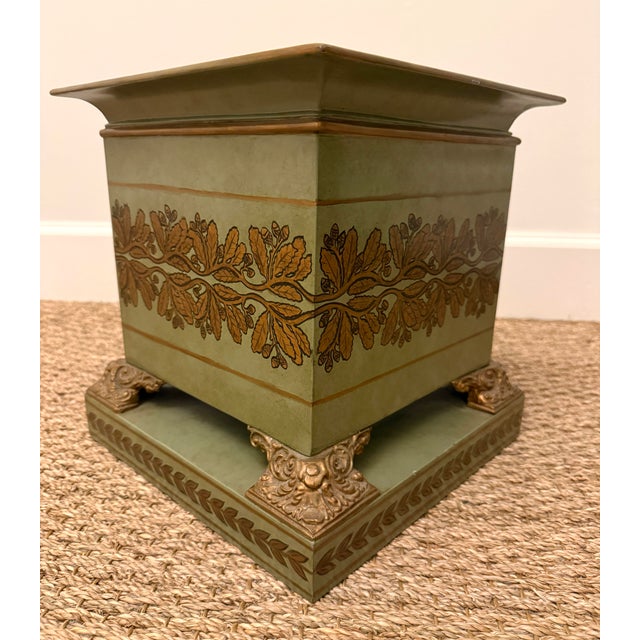 Maitland - Smith Vintage Italian Tole Square Cachepot For Sale - Image 4 of 12