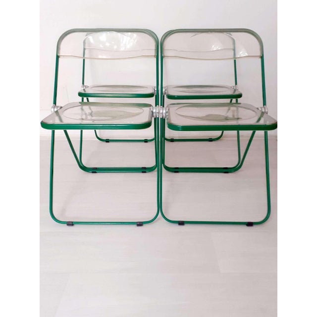 Green Green Plia Folding Chairs by Giancarlo Piretti Anonima Castelli, Set of 4 For Sale - Image 8 of 18