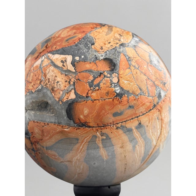 Red Maligano Jasper Spheres on Bases, 2010s, Set of 2 For Sale - Image 4 of 10
