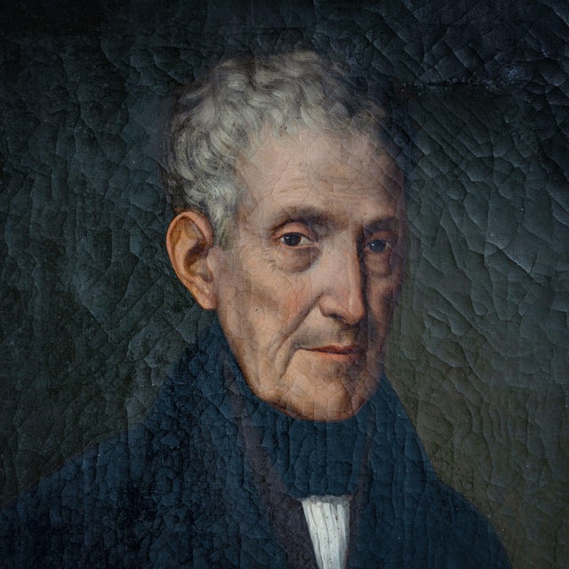 Biedermeier Artist, Portrait of an Older Gentleman, Early 19th Century, Oil on Canvas For Sale - Image 6 of 9