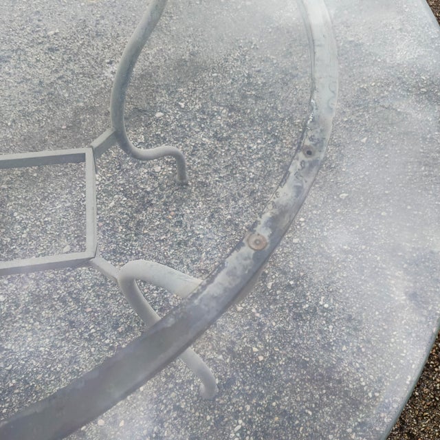 Iron Outdoor Table with Round Glass Top, 1990s For Sale - Image 13 of 18