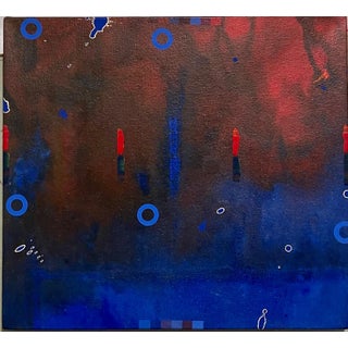 James Yohe, Modernist American Abstract Expressionist Pop Art Painting on Canvas James Yohe, 1980 For Sale