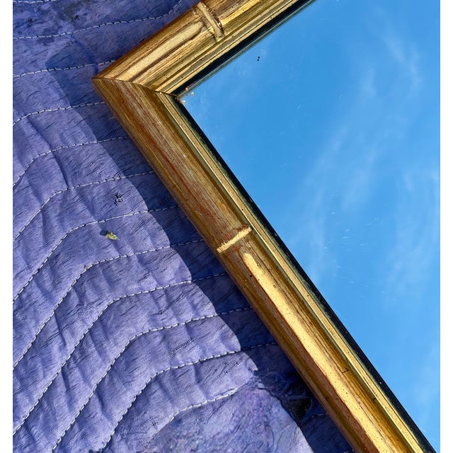 Mid 20th Century Transitional Faux Bamboo Giltwood Wall Mirror For Sale - Image 5 of 6