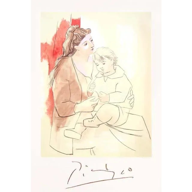 Maternite au Rideau Rouge Pablo Picasso Year: of Original: 1922 | Year Printed: 1979-1982 Medium: Lithograph Edition: 1000...