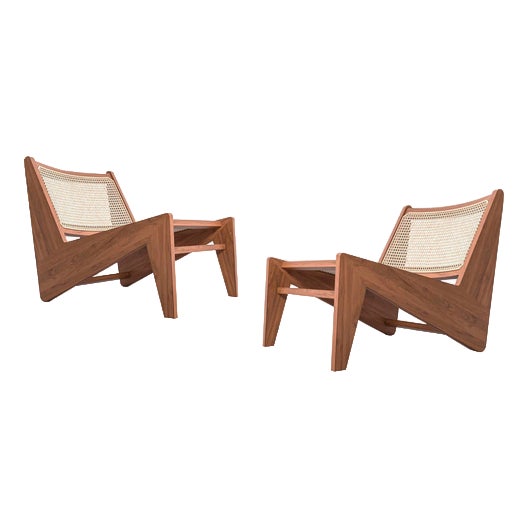 Kangaroo Low Armchairs by Pierre Jeanneret for Cassina, Set of 2 For Sale