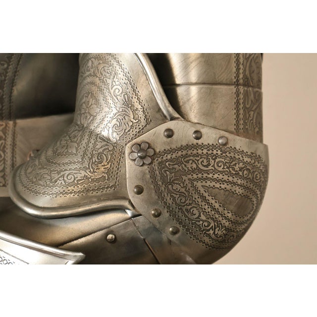 Marto Toledo Spanish Engraved Full Suit of Armor with Sword For Sale - Image 17 of 18