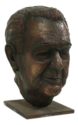 Vintage Sculpted Clay Bust, 1970s