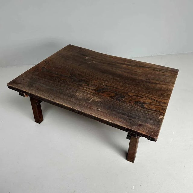 Taishō Period Minimalist Low Wooden Table, Japan, 1920s For Sale - Image 4 of 12