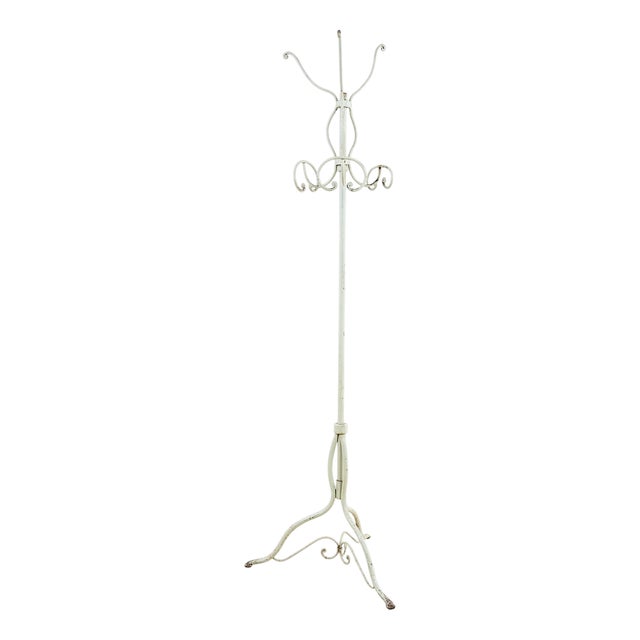 Vintage Wrought Iron Coat Rack For Sale