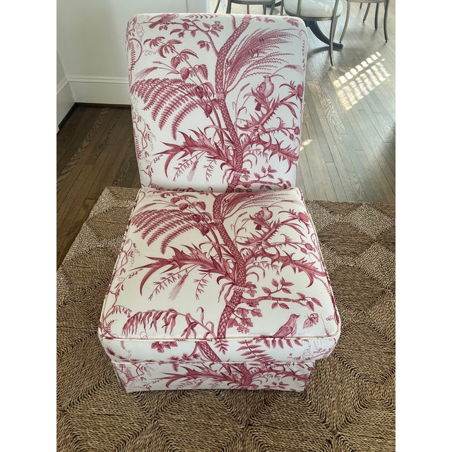 Two Chairs - Brunschwig & Fils Bird and Thistle For Sale In Greensboro - Image 6 of 12