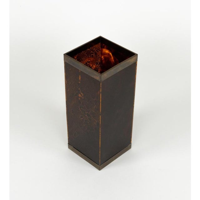 Umbrella Stand in Tortoiseshell Acrylic and Brass from Christian Dior, 1970s For Sale - Image 3 of 12