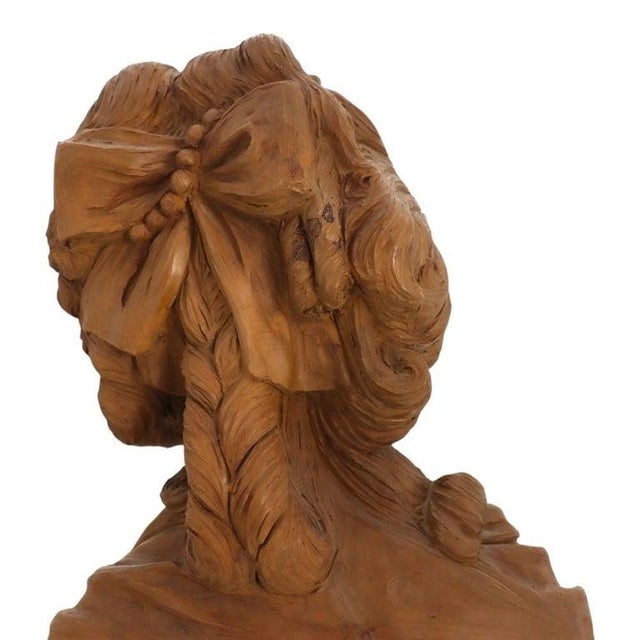 Rare French Classical Terra Cotta Bust of Young Marie Antoinette C1890 For Sale - Image 9 of 12