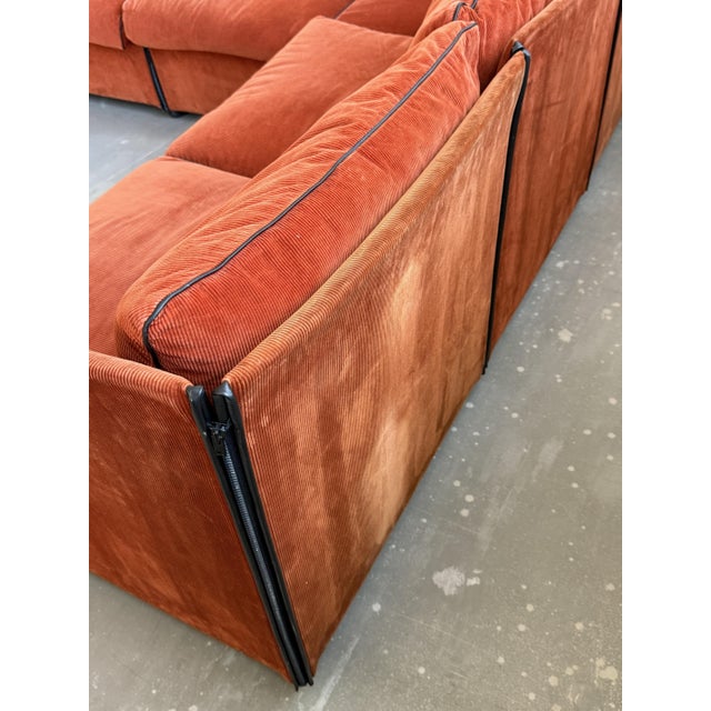 Vintage Italian Landeau Corduroy 9-Pieces Modular Sofa by Mario Bellini for Cassina, 1970s For Sale - Image 14 of 18