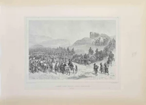 Auguste Raffet, Army Gets Position, Lithograph, 1837