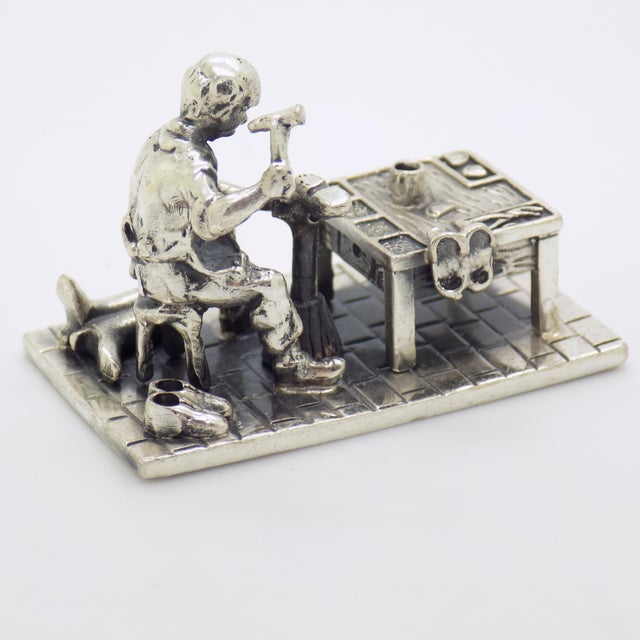 Vintage Italian Handmade Sterling Silver Cobblers Workshop Figurine, 1980s For Sale - Image 3 of 14