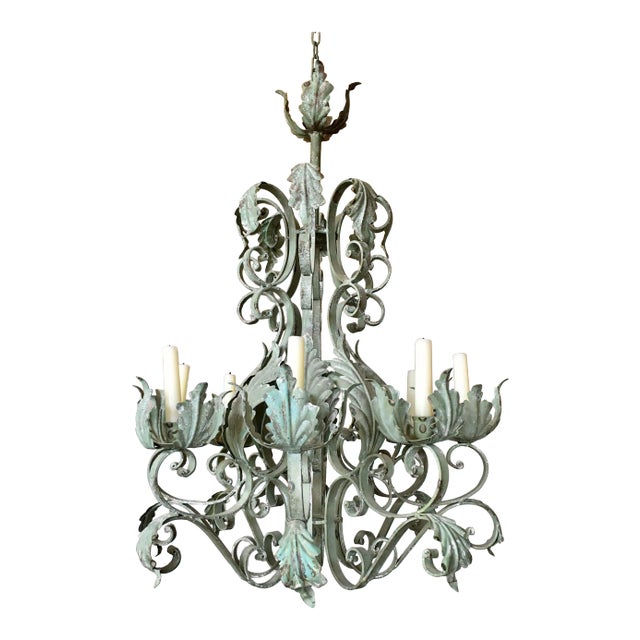 Mid 20th Century Iron Candelabra Chandelier Chairish