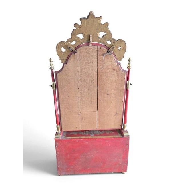 18th Century European Red Lacquer Dressing Table with Mirror, 1780 For Sale - Image 12 of 15