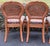 Charming set of French farmhouse chairs by Whitewood. Features a caned back, floral tapestry upholstered seat, elegant...
