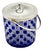 Mid-Century Modern Cobalt Blue Overlay Cut Crystal Biscuit Barrel with Silver-Plated Mount, 1950s For Sale