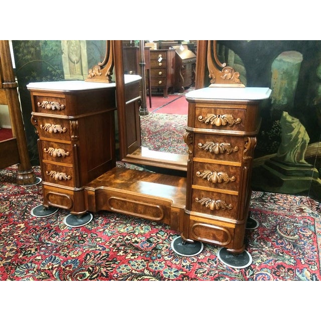 Antique Dressing Mirror, Full Length Victorian Dresser Mirror For Sale - Image 10 of 17