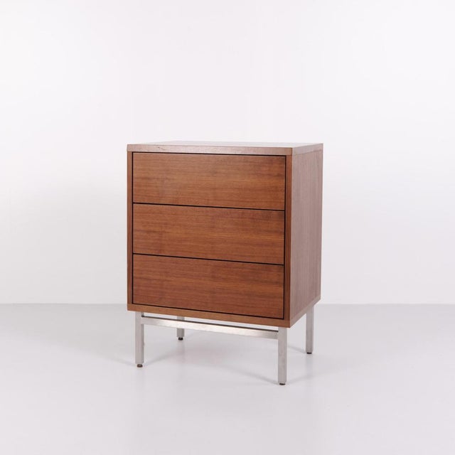 Skovby chest of drawers in walnut with 3 drawers and metal legs. Modern danish furniture from skovby møbelfabrik. type:...