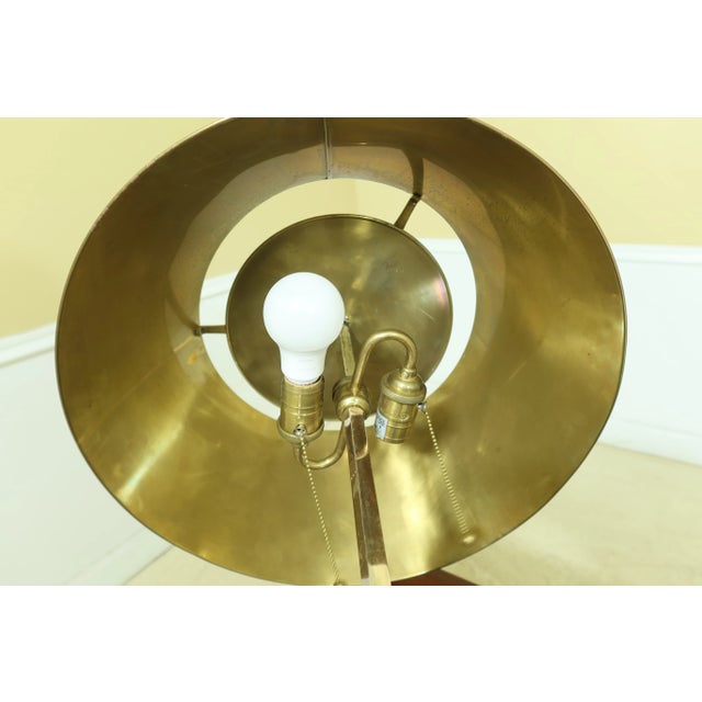 Brass Large Tole Shade Brass Table Lamp For Sale - Image 8 of 11