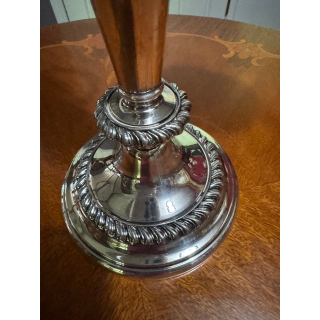 Mid 20th Century Silver Plate Three Nozzle Candelabra. For Sale - Image 10 of 11