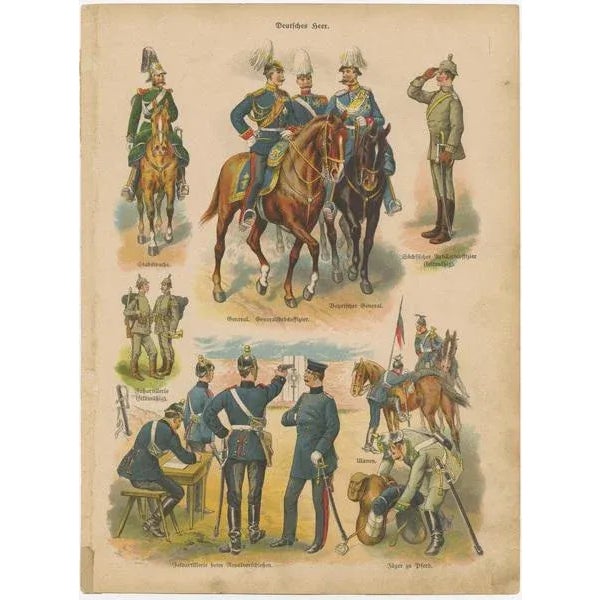 Military Costume, 1890s, Paper, Set of 10 For Sale - Image 10 of 12