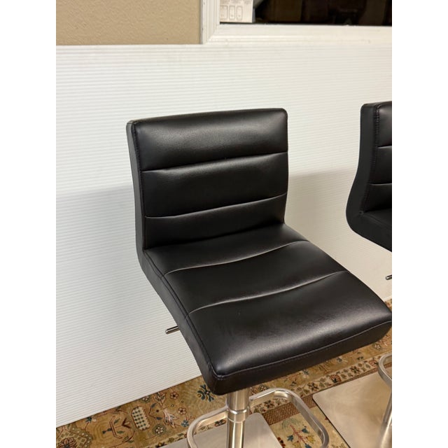 Textile Zuri Furniture Lush Adjustable Swivel Bar Stools, Pair For Sale - Image 7 of 12